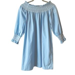 ZARA Off the shoulder Tunic Women’s Dress SzS Blue Boho Summer Festival Feminine